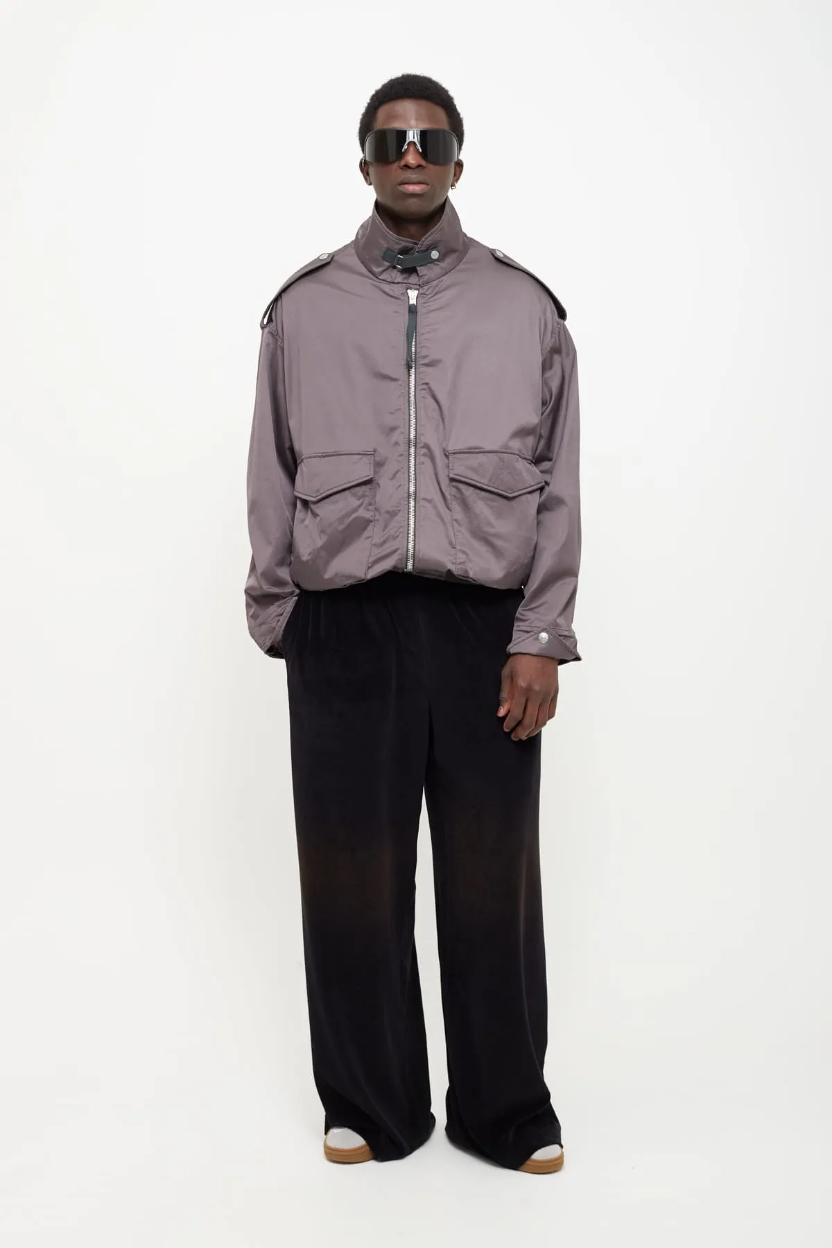 ACNE STUDIOS MID GREY SATIN JACKET