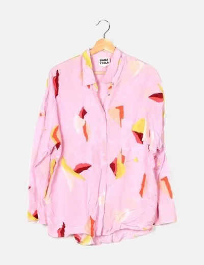 Bimba&Lola Camisa rosa estampada