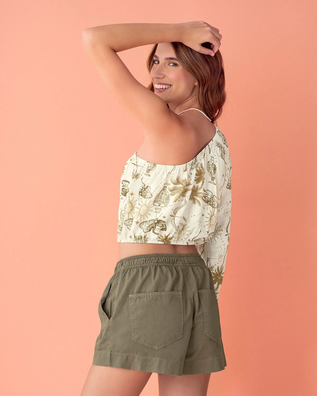 Blusa crop top de un solo hombro
