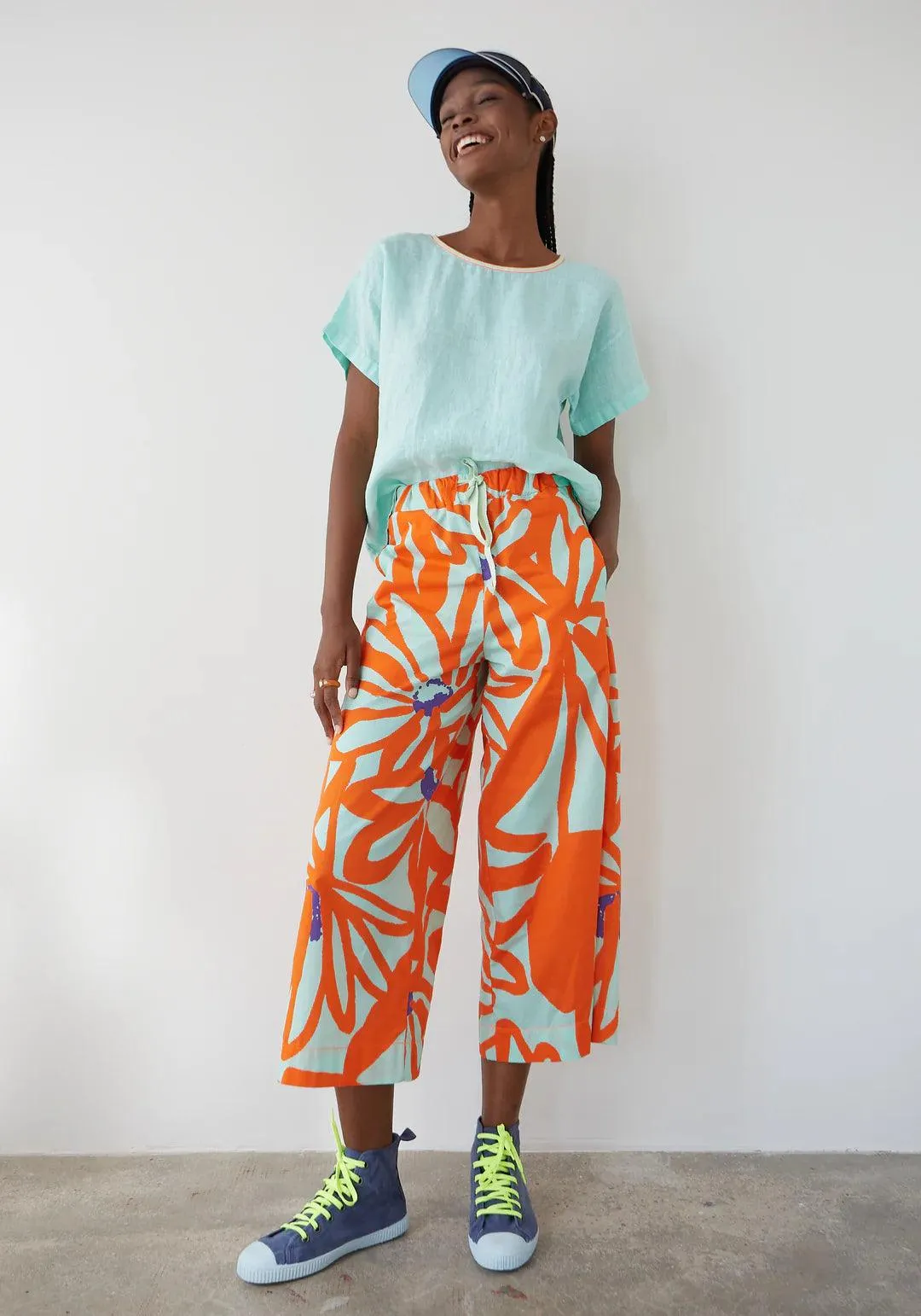 Blusa Dr Bloom Flake Lino Agua