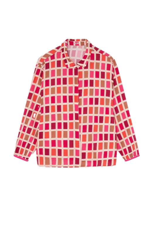 Blusa DrBloom Copos Estampado Pantone Rosa