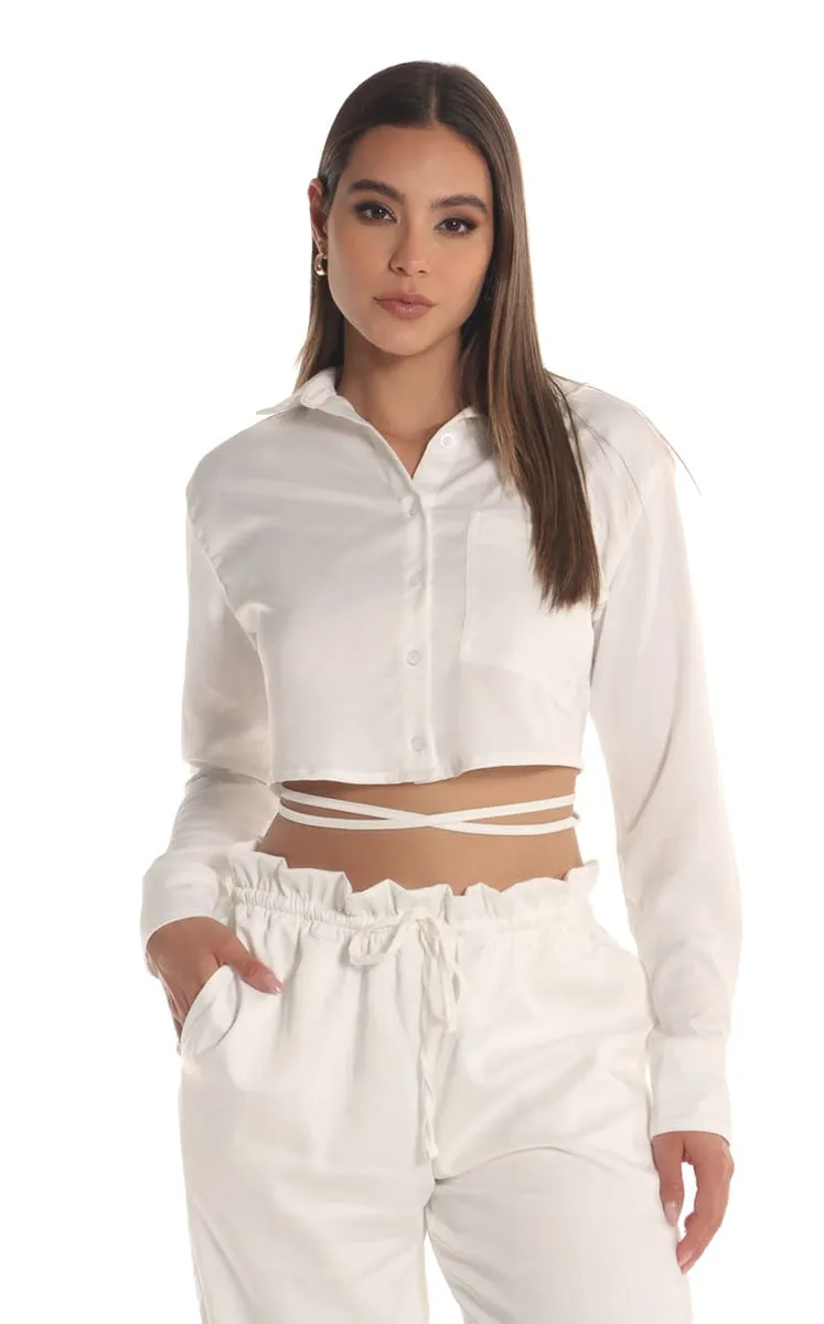 Camisa Marfil Con Abertura
