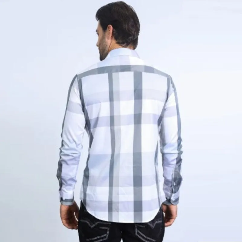 Camisa Platini Cuadros Blanca/Gris