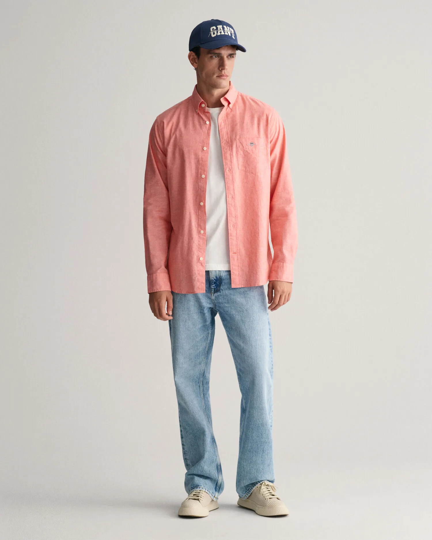 Camisa Regular Fit de algodón y lino