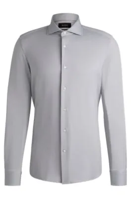Camisa slim fit con cuello italiano