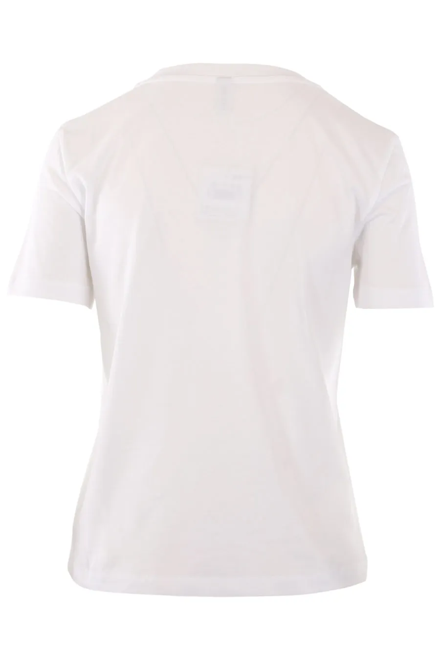 Camiseta blanca con logo tropical