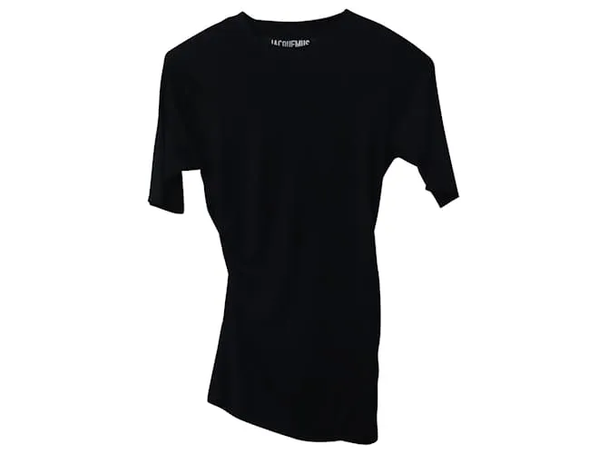 Camiseta Jacquemus Souk de jersey de algodón fruncido en lyocell negro 