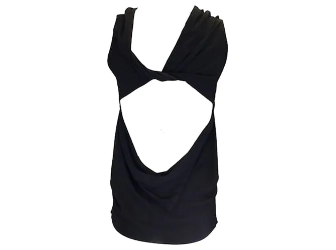 Camiseta sin mangas de crepé negra drapeada con espalda abierta Skorpio de Rick Owens Negro 