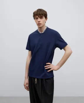 Cotton bomber collar polo shirt man