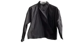 Emilio Pucci Top de túnica de tafetán de seda negra Negro 