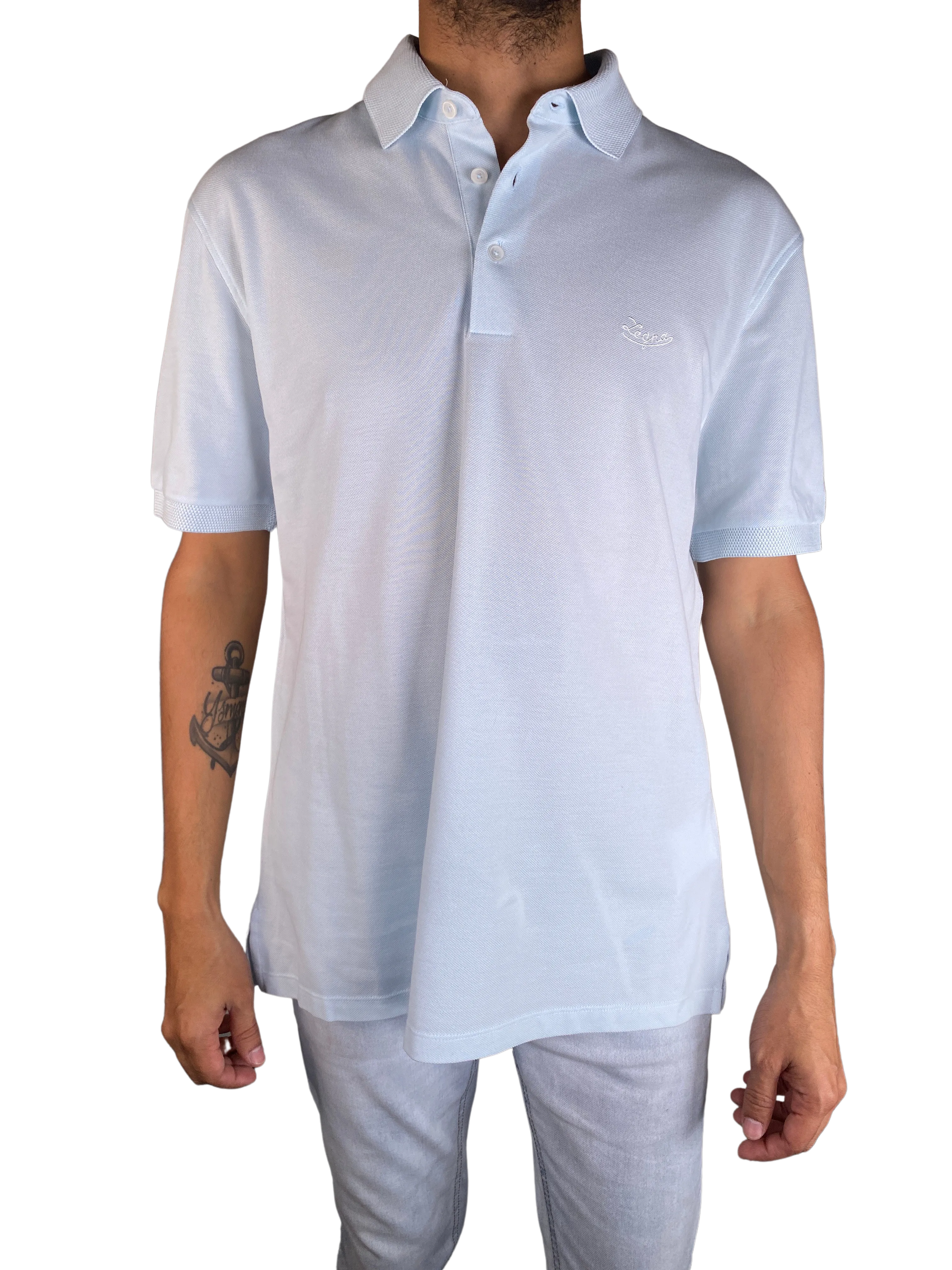 ERMENEGILDO ZEGNA Polera Celeste