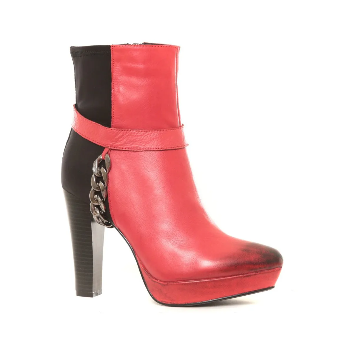 Ilario Ferrucci Bottines en cuir Gibus rouge