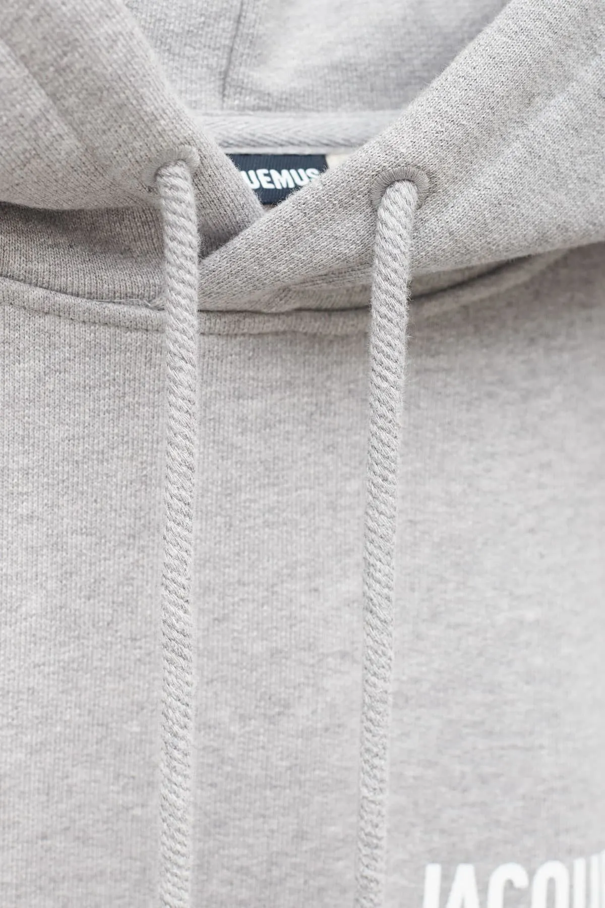 JACQUEMUS GREY MINI LOGO HOODIE