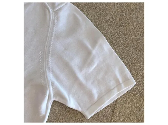 Jersey de algodón blanco Mangas cortas Adolfo Dominguez T. L- XL 