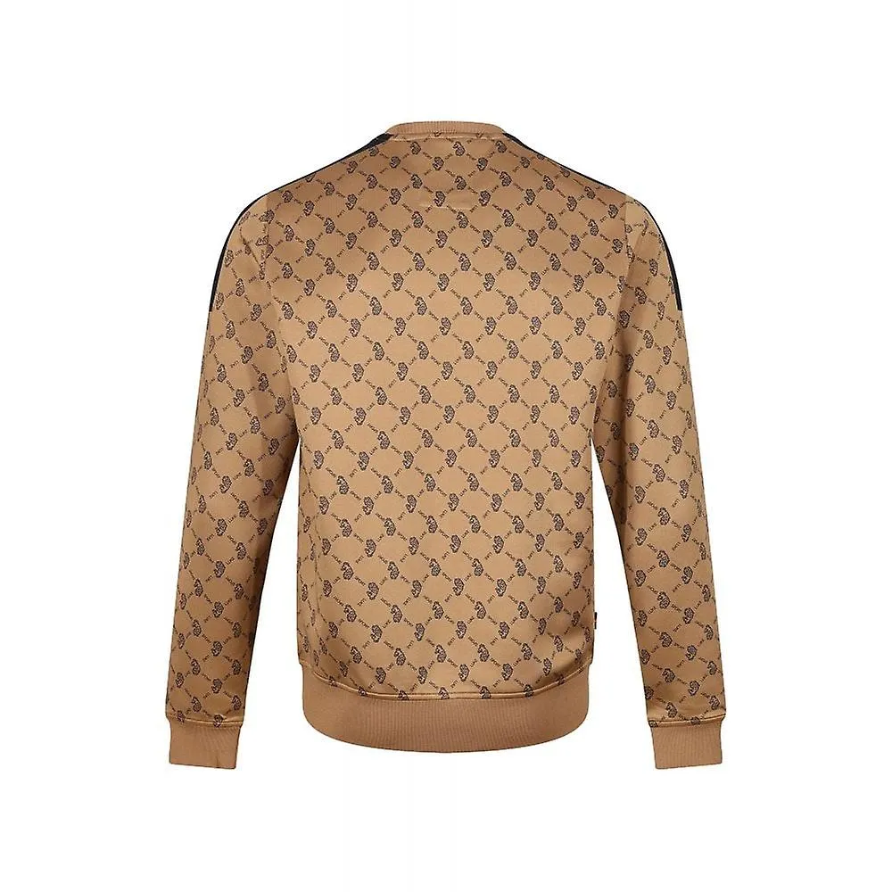Men's Luke | Gazzas Tears M620373 Logo Overprint Crew Sweat Top - Caramel