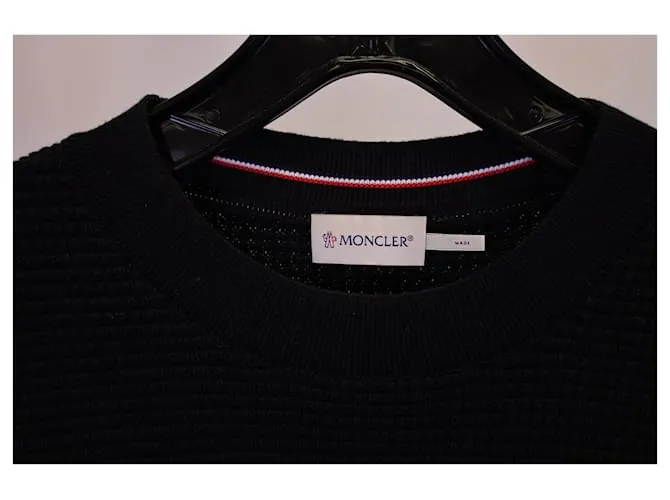 Moncler Jersey De Punto Waffle De Algodón Azul Marino 