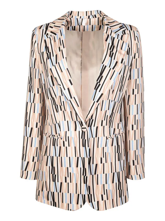 Naiife Blazer de mujer con estampados
