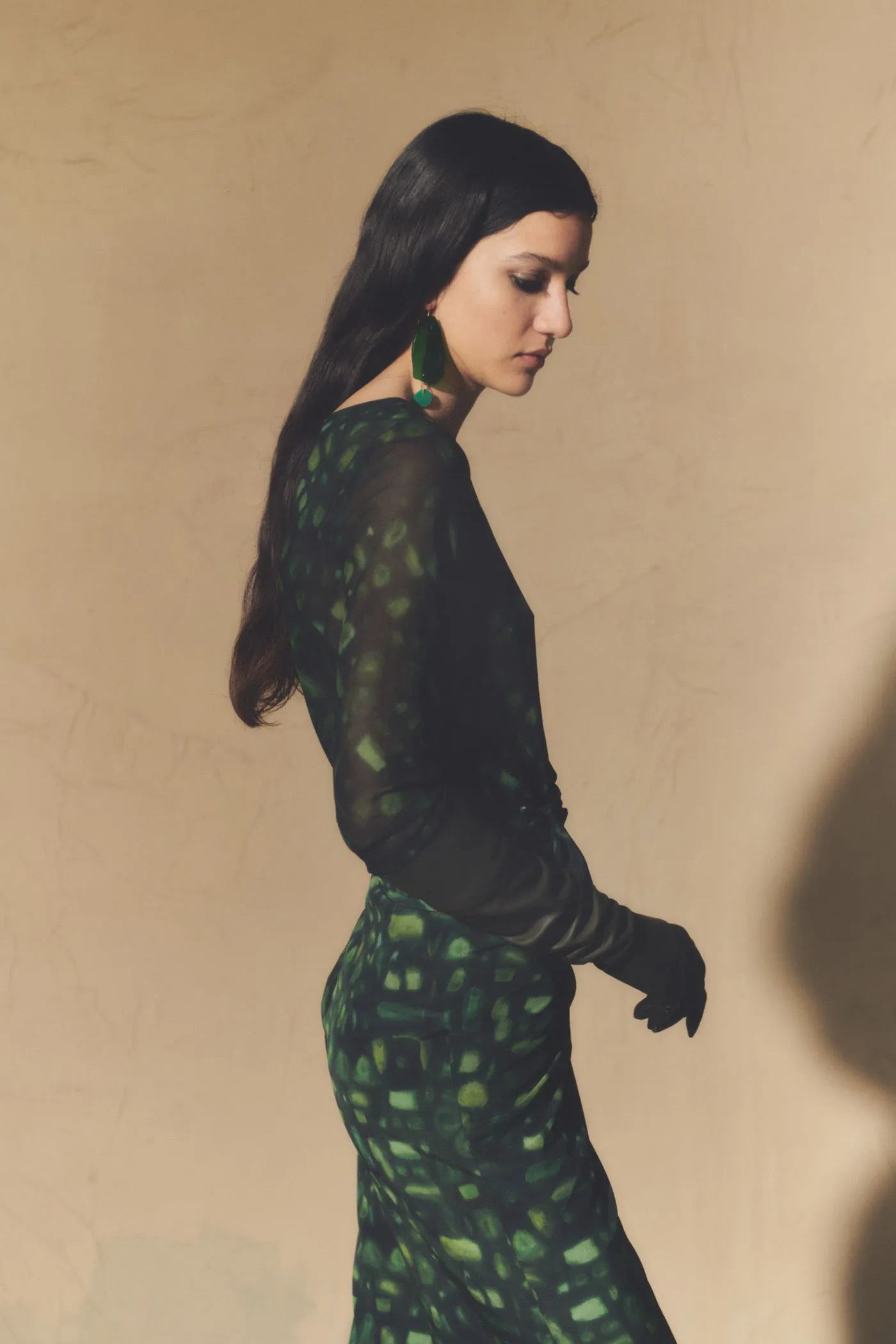 Paris, printed silk top