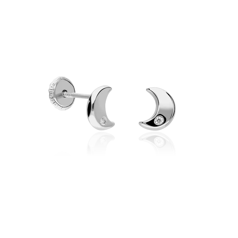 PENDIENTES "DANA" LUNAS ORO BLANCO 18K