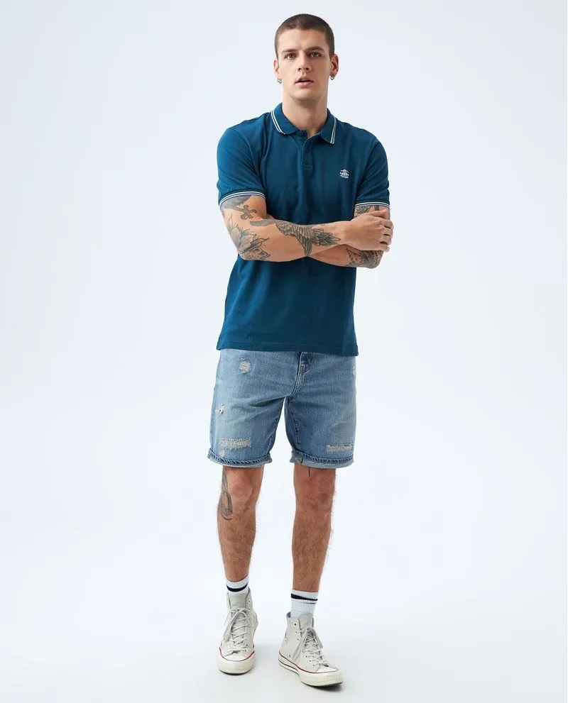 Polo con mini estampado para hombre