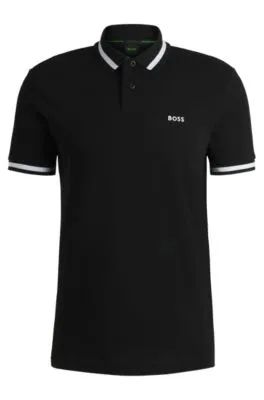 Polo de piqué de algodón con detalles en contraste
