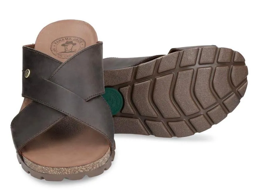 Sandalias marrones de tiras cruzadas para hombre Salman