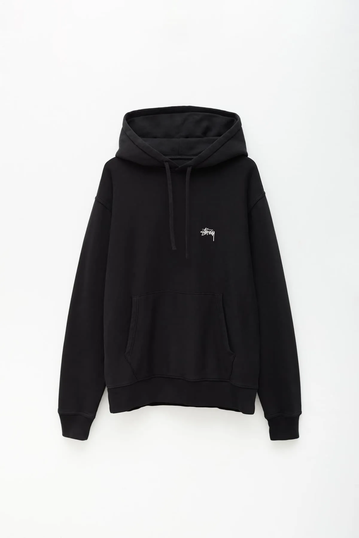STUSSY BLACK STOCK LOGO HOODIE