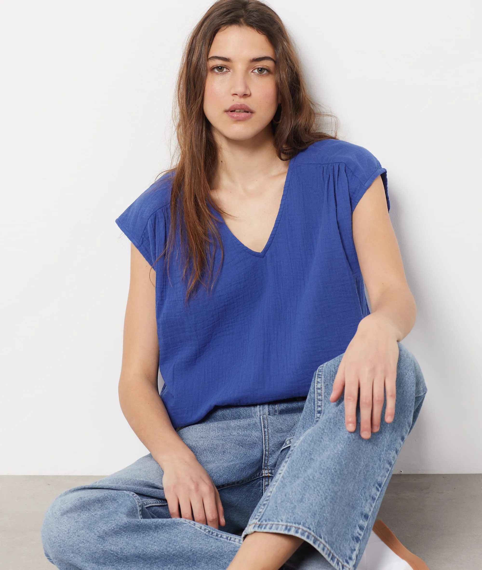 Top escote en V CONNO BLEU ROYAL - ETAM