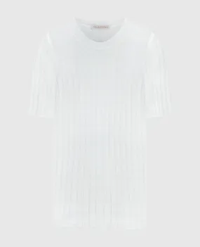 Valentino White t-shirt with a scar made of linen