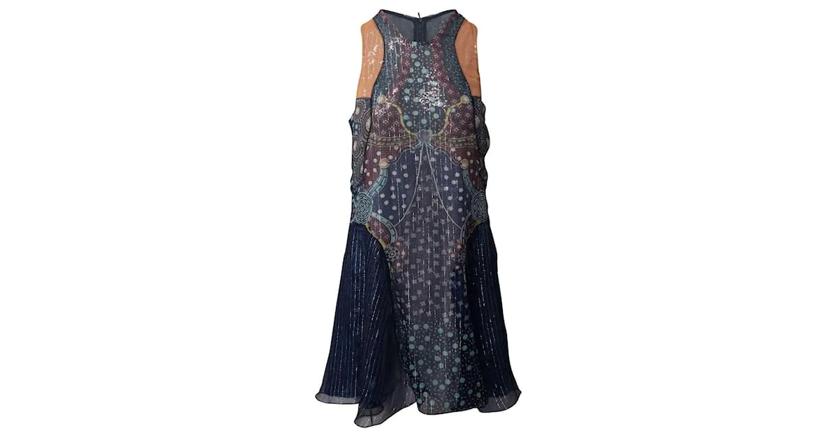 Vestido metalizado sin mangas con estampado de Mary Katrantzou en seda multicolor Impresión de pitón 