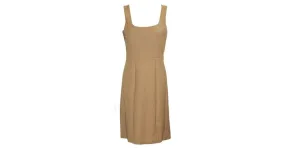 Vestido midi marrón sin mangas de Tory Burch Beige 