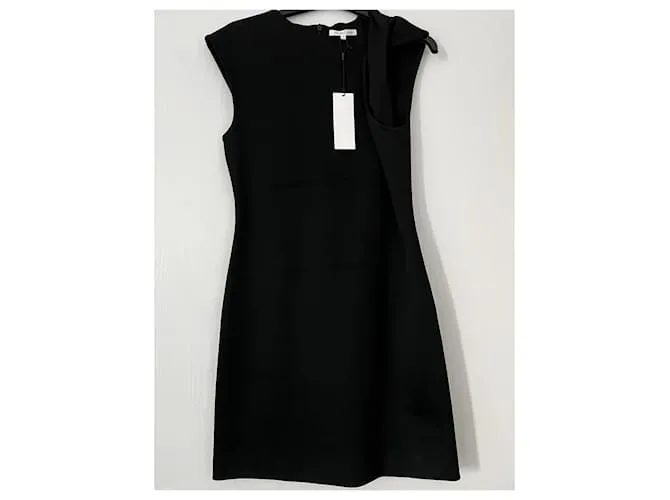 Vestido sin mangas con diseño retorcido en negro de Helmut Lang 