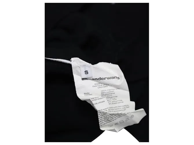 Vestido tipo jersey en capas de lana merino negra de Alexander Wang Negro 